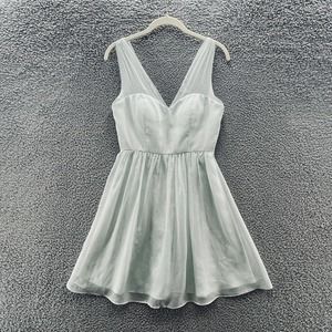 Quillaree Dress Pale Green Chiffon Wedding Special Event Layered Mini